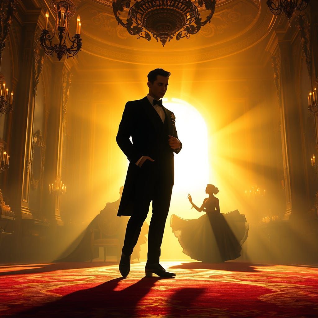 A Debonair Gentleman in Opulent Baroque Surroundings