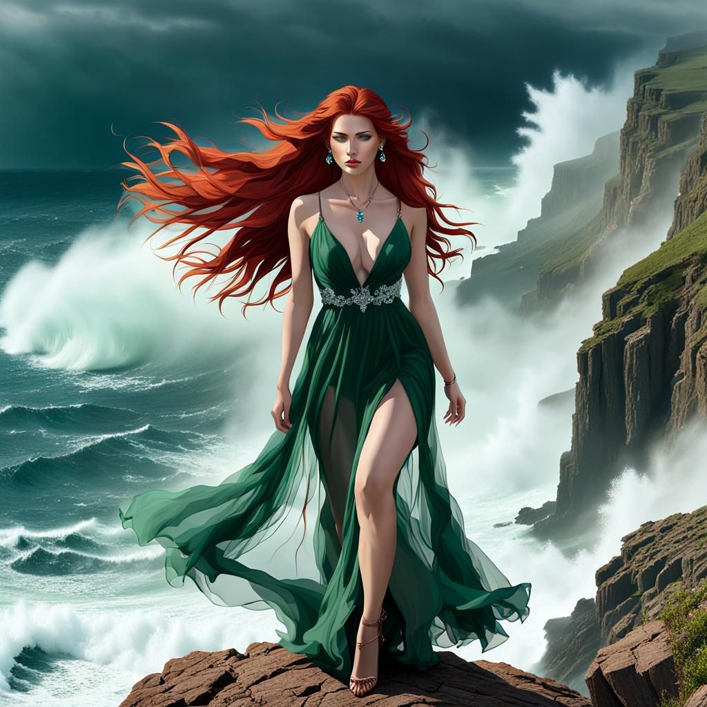 Ethereal Fantasy Portrait in Cyberpunk Style