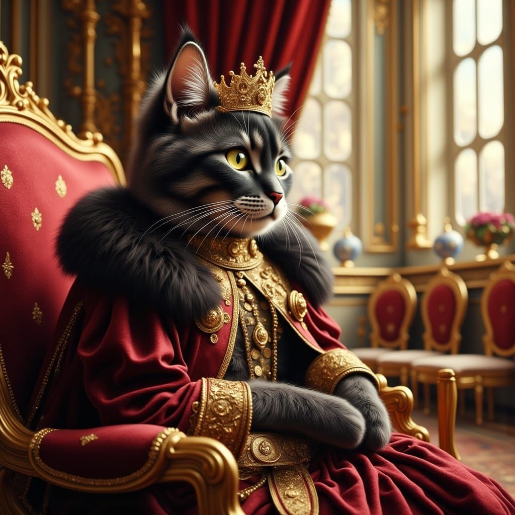 Regal Catgirl in Victorian Splendor