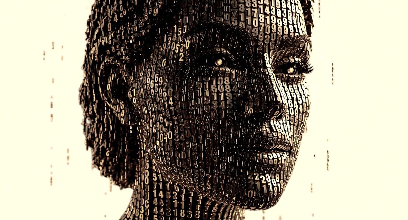 Numeric Portrait in Amber Monochrome Tube Monitor Style