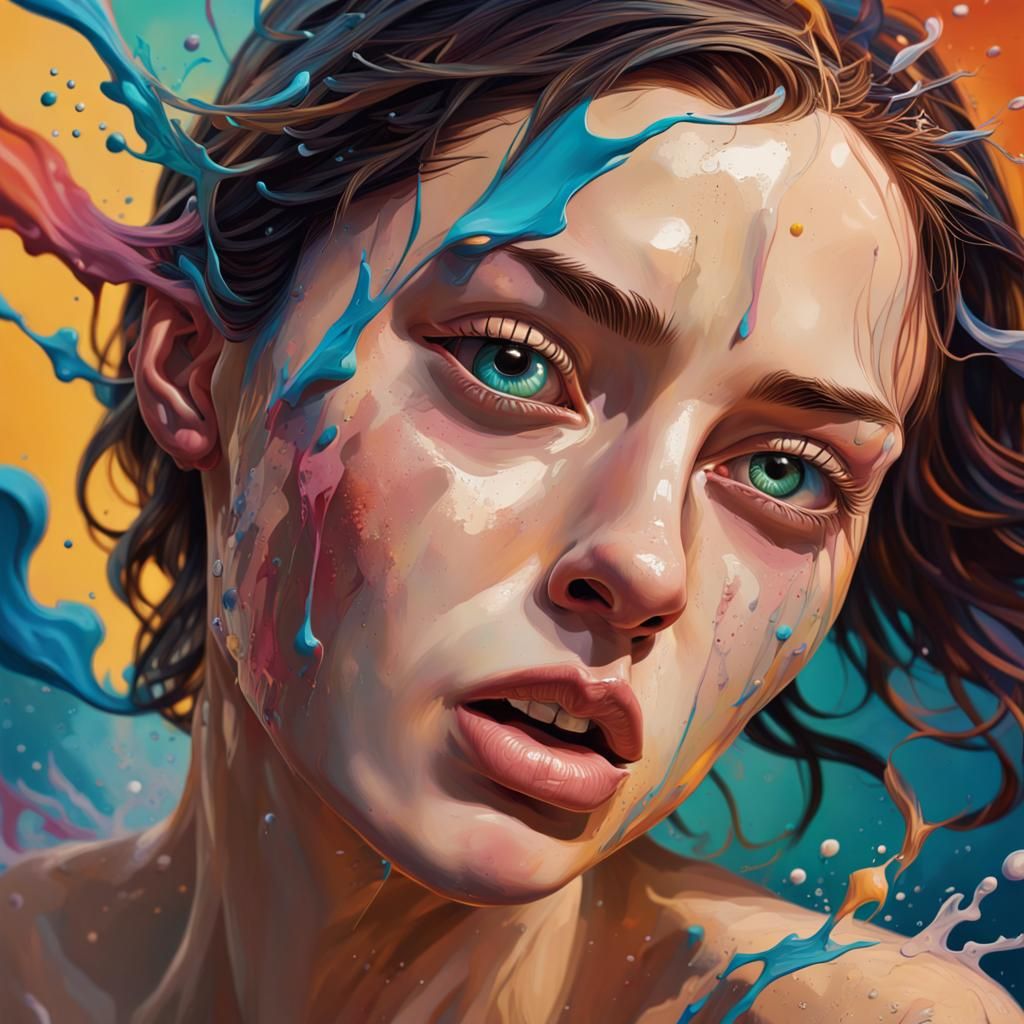 Hyperrealistic Portrait in Splash Art Style