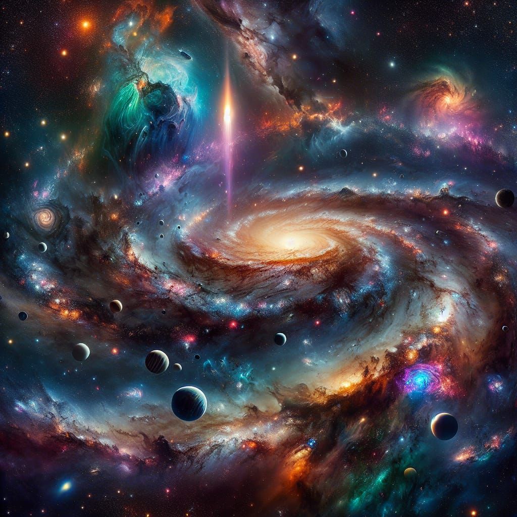 Spectacular Panorama of the Universe with Swirling Galaxies