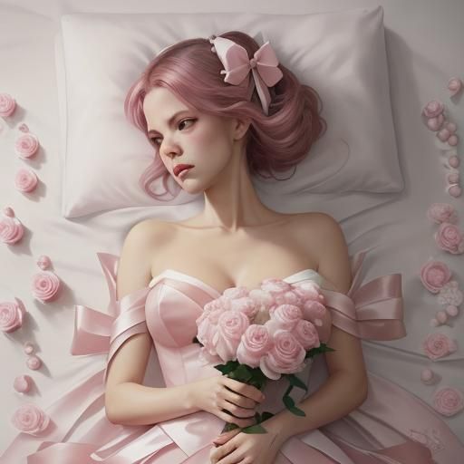 Bouquet of Roses with Pearls in Sinister Style