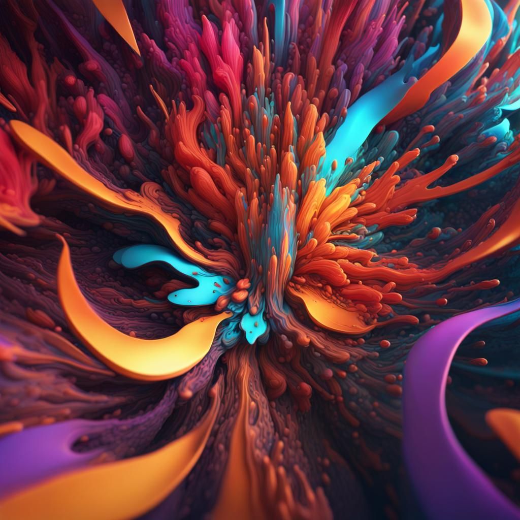 Abstract Art with Vibrant Colors and Intricate Patterns