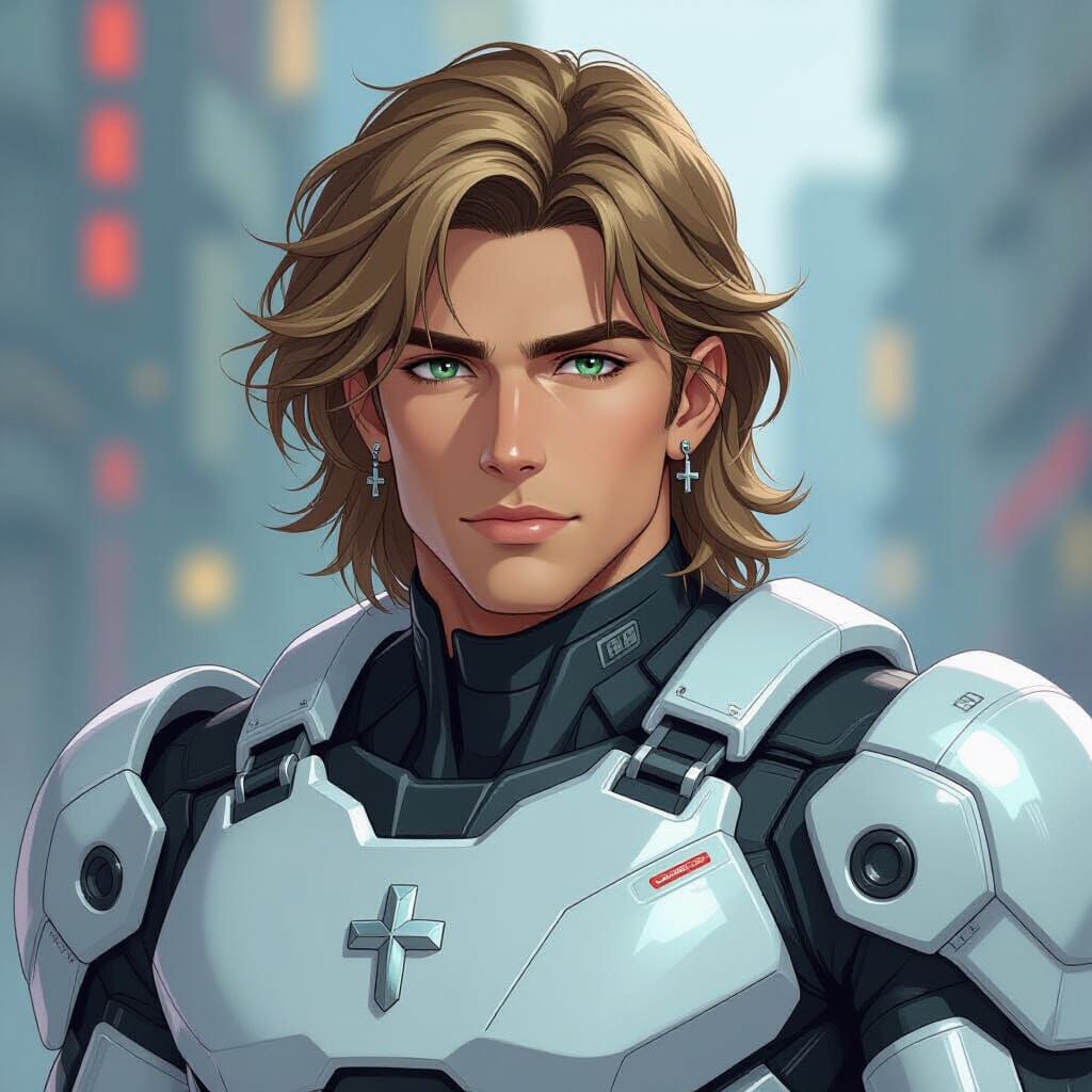 Man in High-Tech Armor, Anime Style