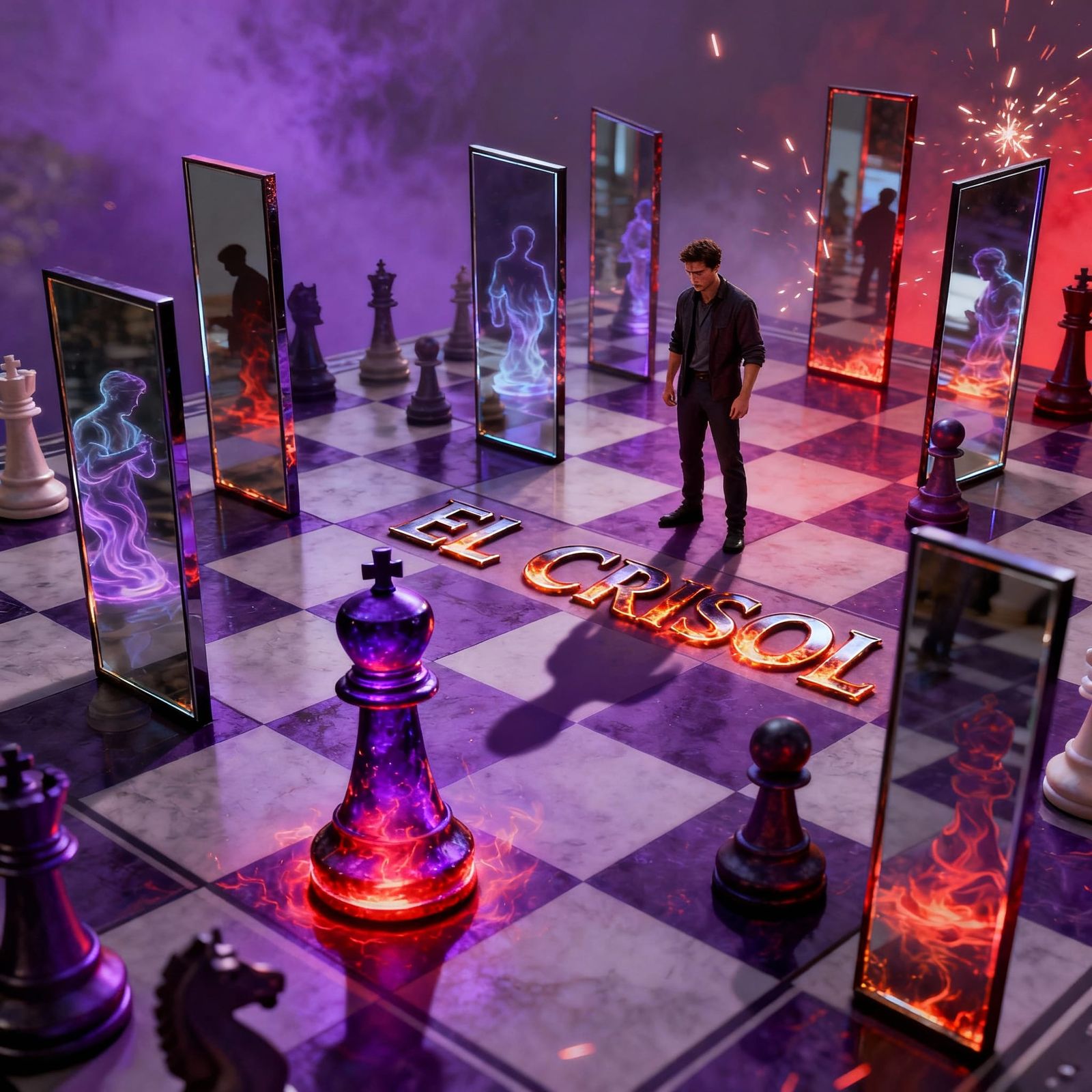 Erwin's Intense Chess Duel: A Dramatic 3D Realistic Cover Il...