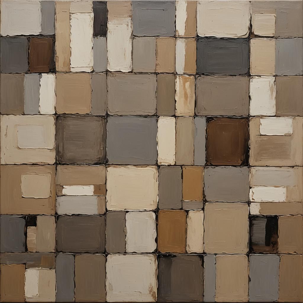 Geometric Abstract Painting in Earth Tones