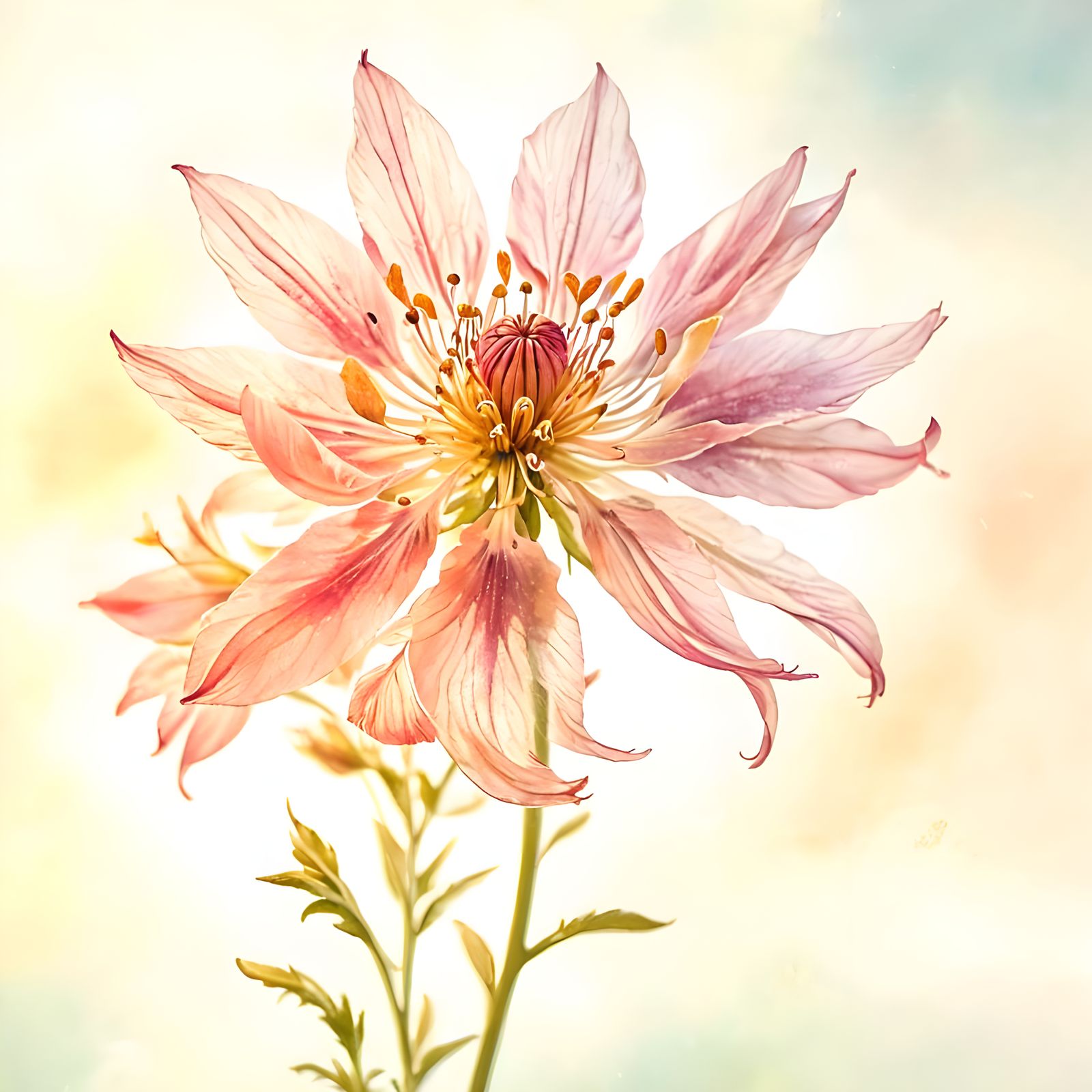 Ethereal Flower on Light Background