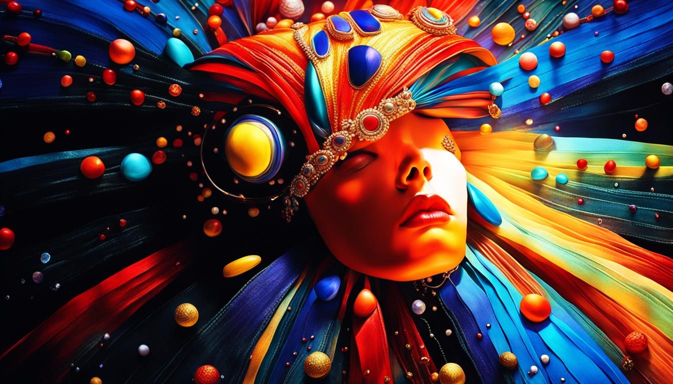 Vibrant Oil Painting Style Portrait of a Beautiful Woman