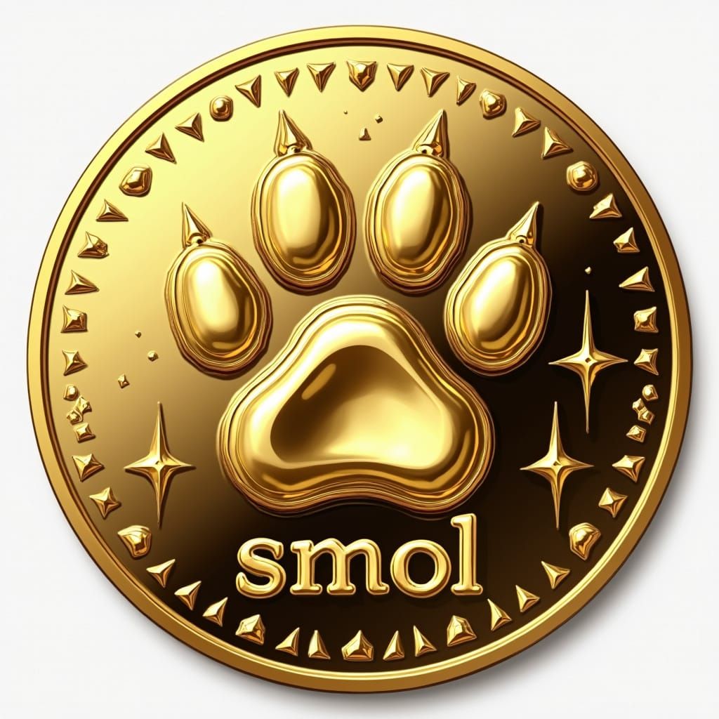Crypto Coin with Luxurious Cat Paw Print Design