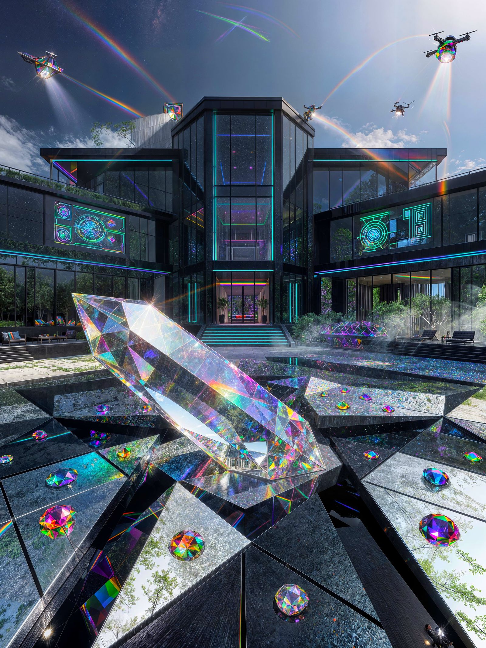 Bejeweled Contemporary Home with Prism Refractions