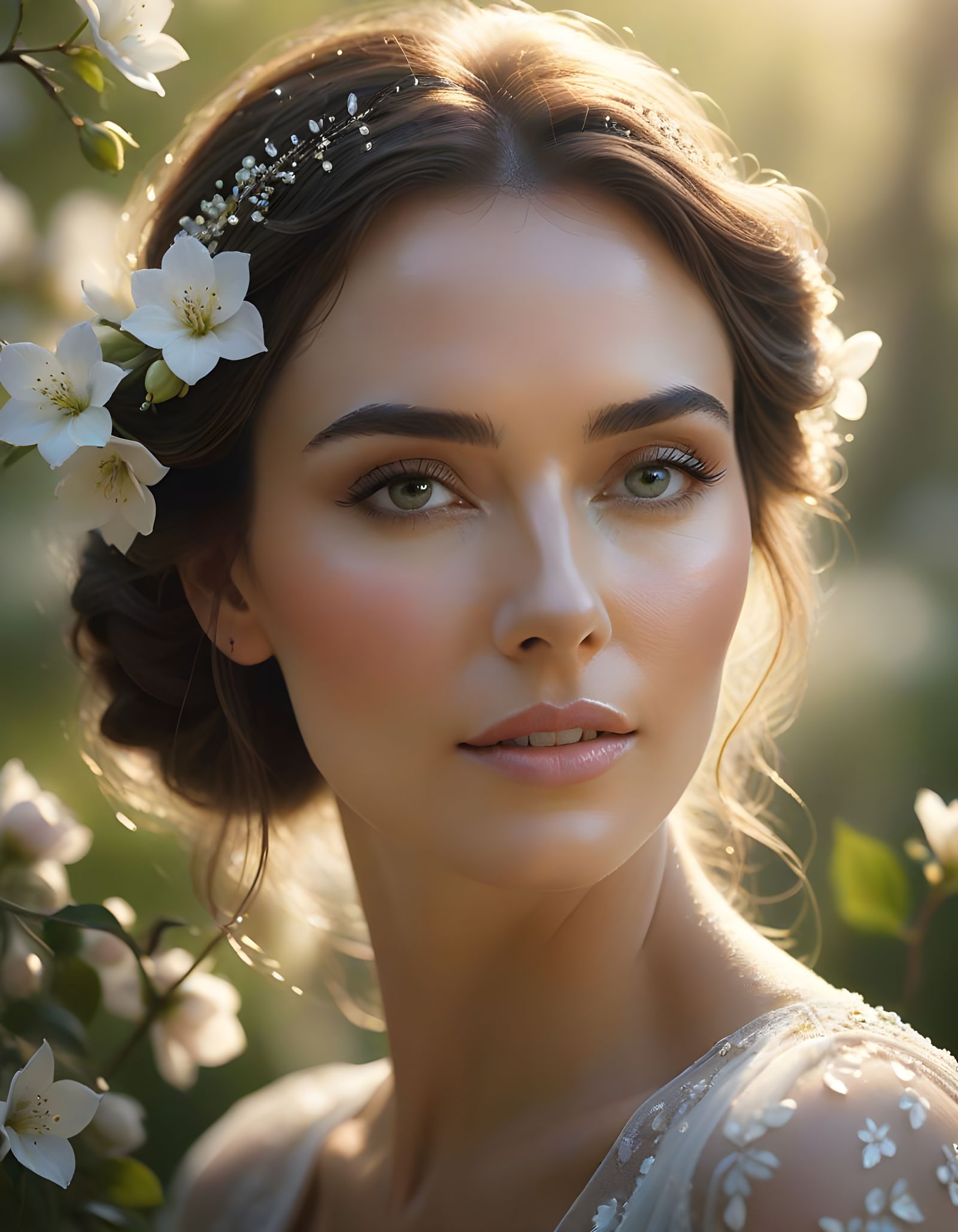 Ethereal Beauty in a Flirtatious Spring Landscape