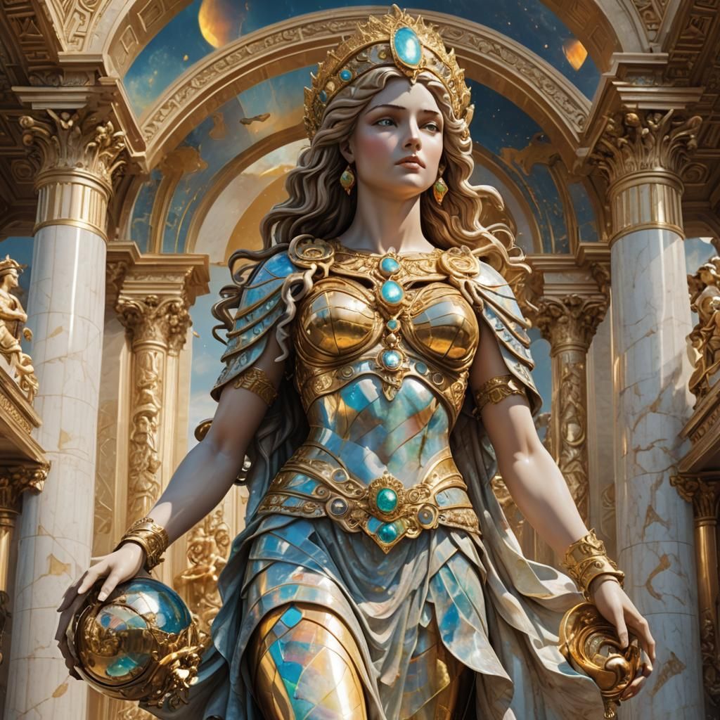 Aphrodite Statue in Greek Temple: Digital Matte Painting
