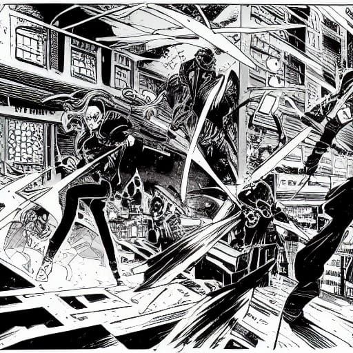 Dramatic Superhero Fight Scene in Dark City Alleyway