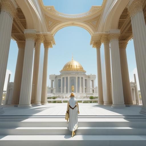 Floating Olympus Cityscape in Golden Light