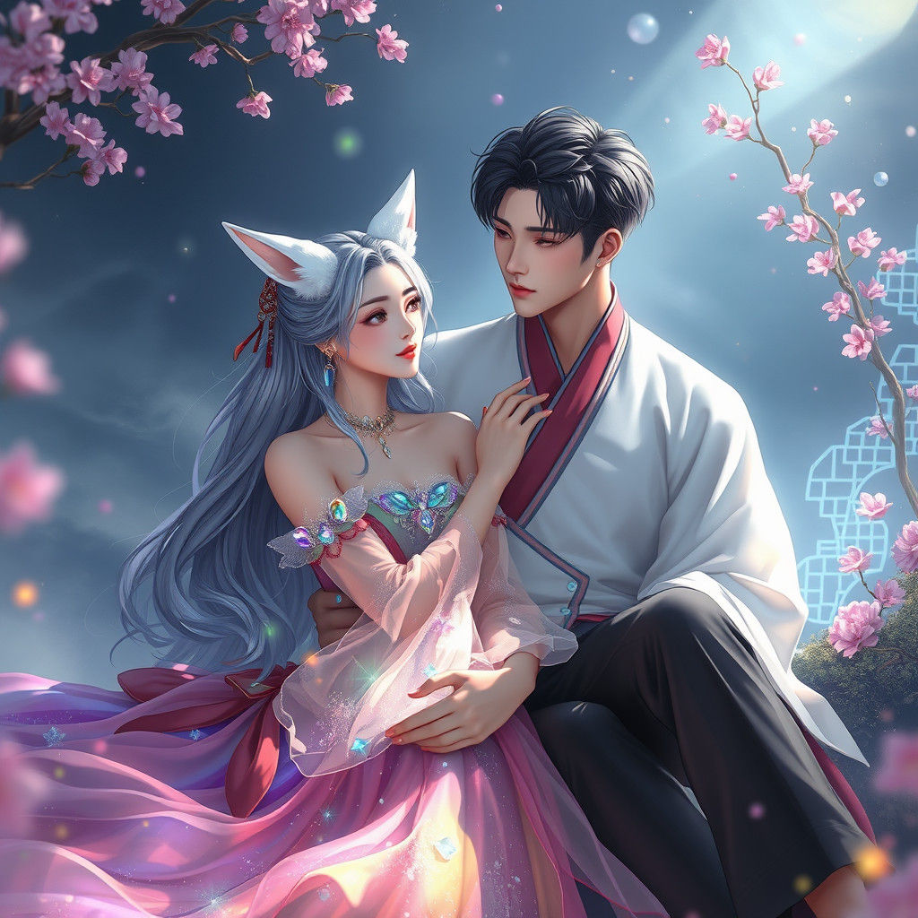 Korean Couple in Love: Fantasy Concept Art