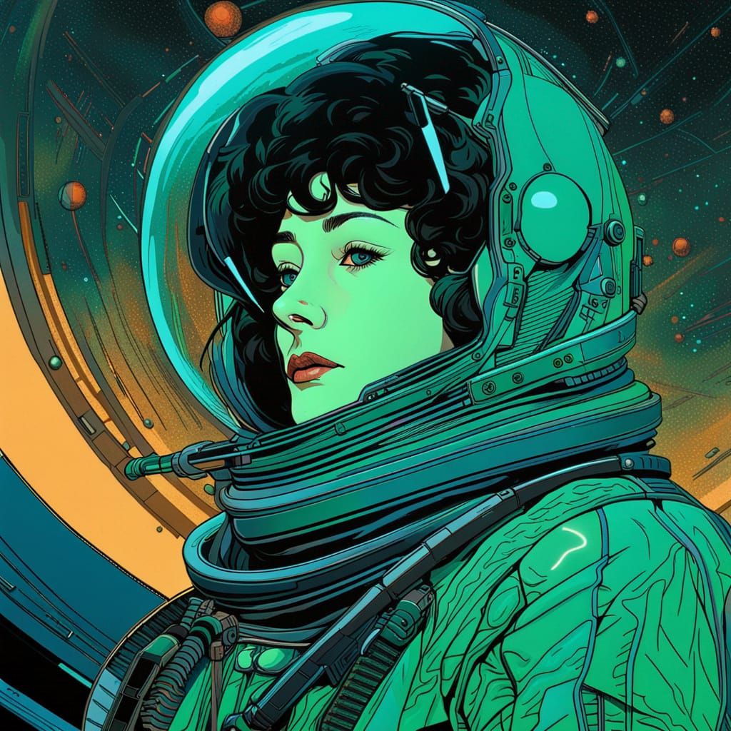 Space Pilot Among Stars, Digital Concept Art