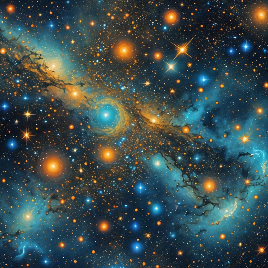 Vibrant Cosmic Surrealism: A Detailed Starscape