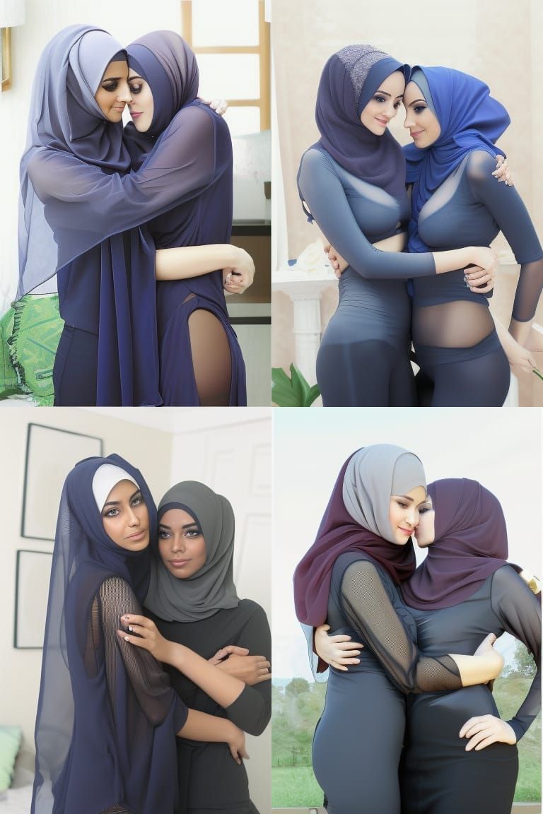 Hijab lesbians, happy