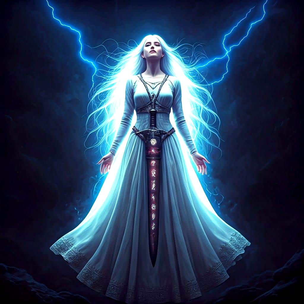 Silver Elf in Lightning Storm: Cinematic Still