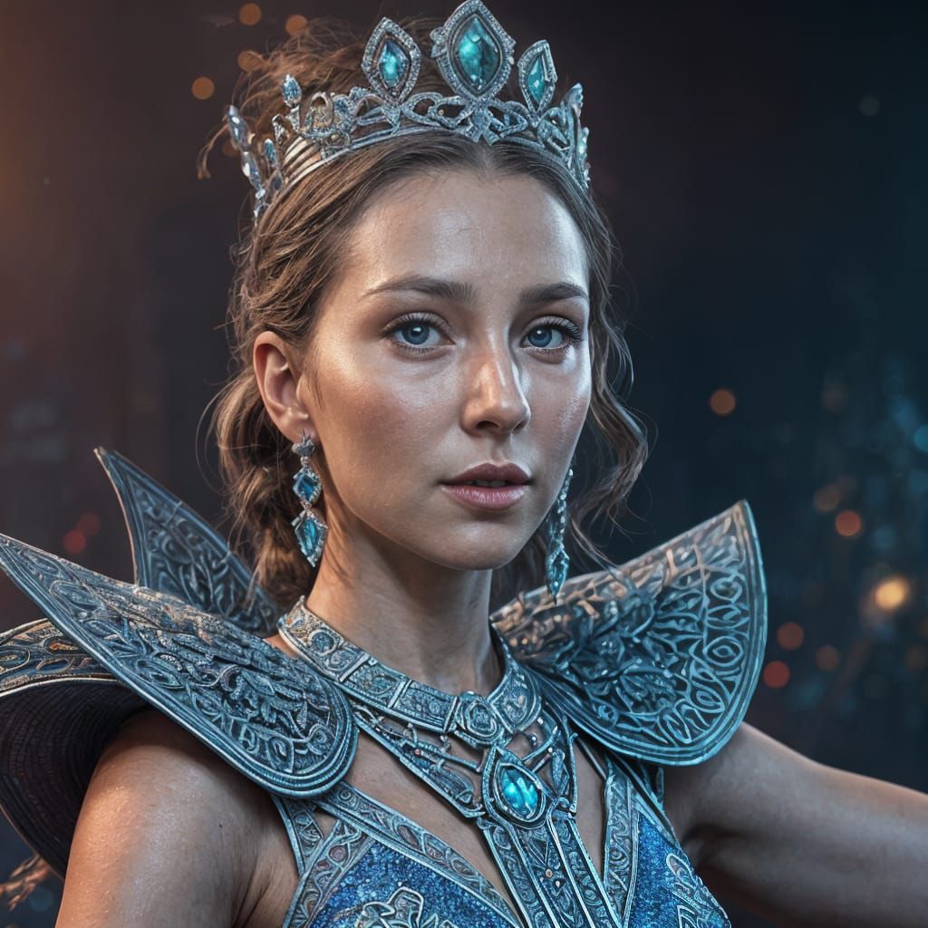 Dancing Queen Portrait in Detailed Matte Style