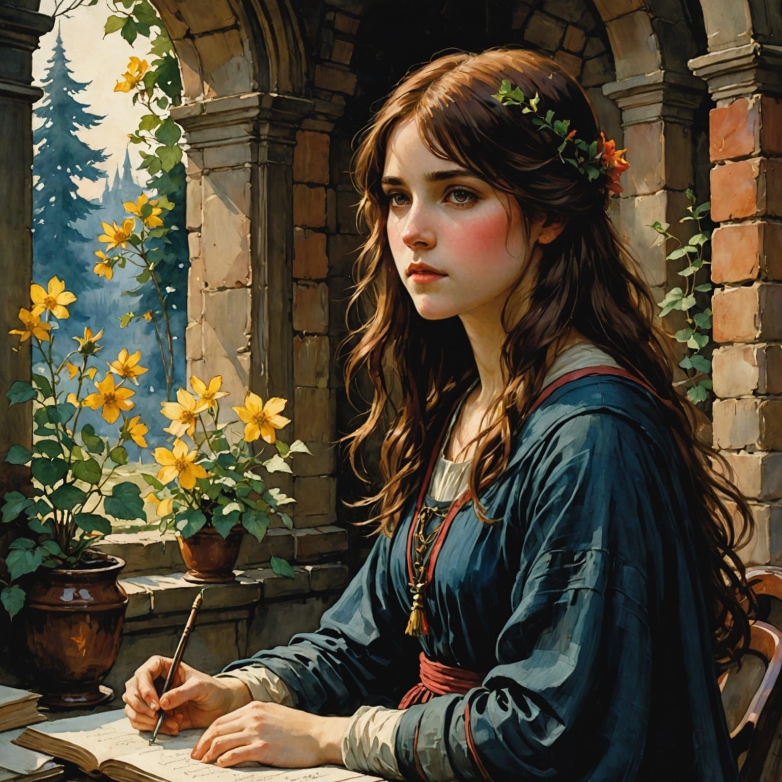 Surrealist Scholar Studies in Chiaroscuro