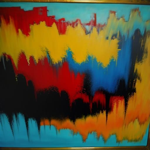 Abstract Oil Painting with Dynamic Brushstrokes