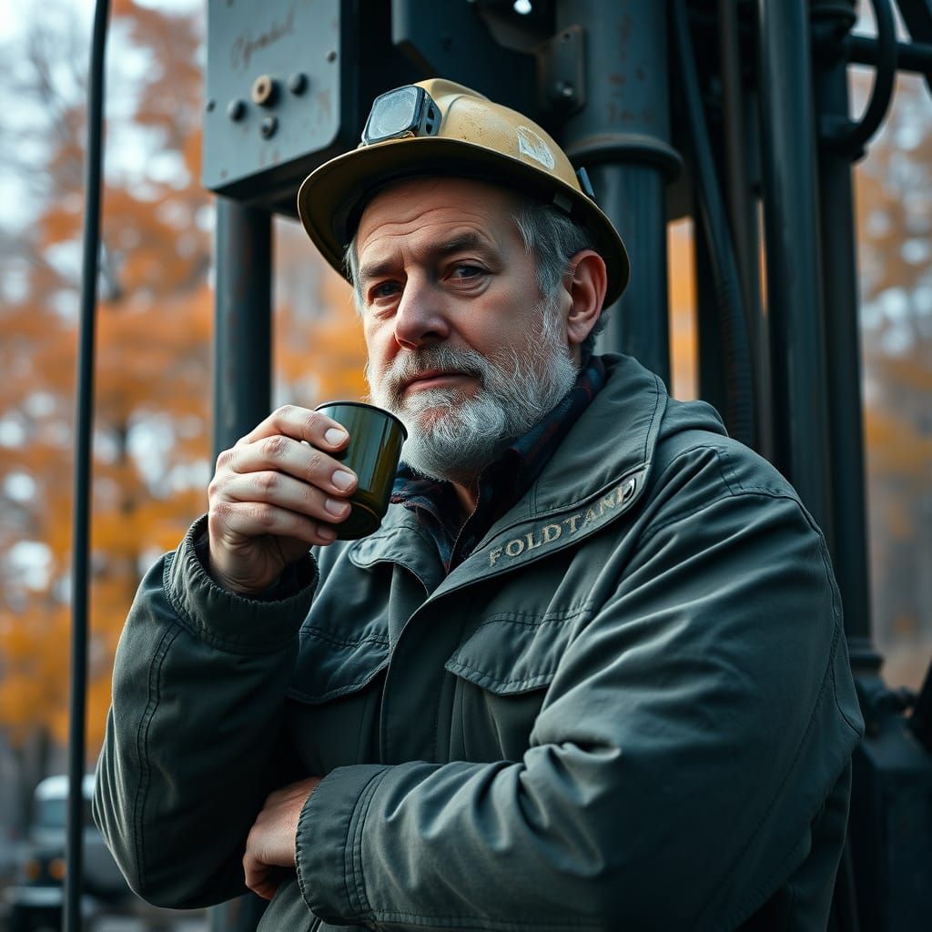 Geologist on Autumn Break in Cinematic Style