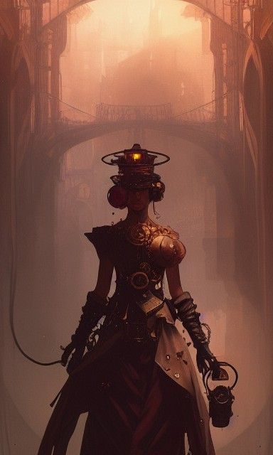Steampunk Alchemist in Dark Fantasy Style