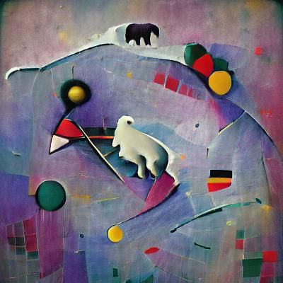 Abstract Polar Bear in Kandinsky Style