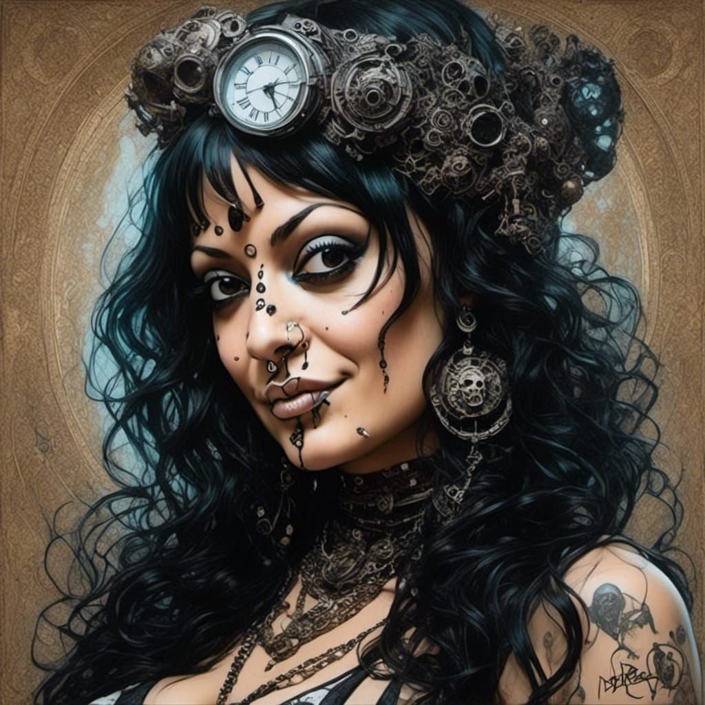 Bioluminescent Portrait in Surreal Comic Style