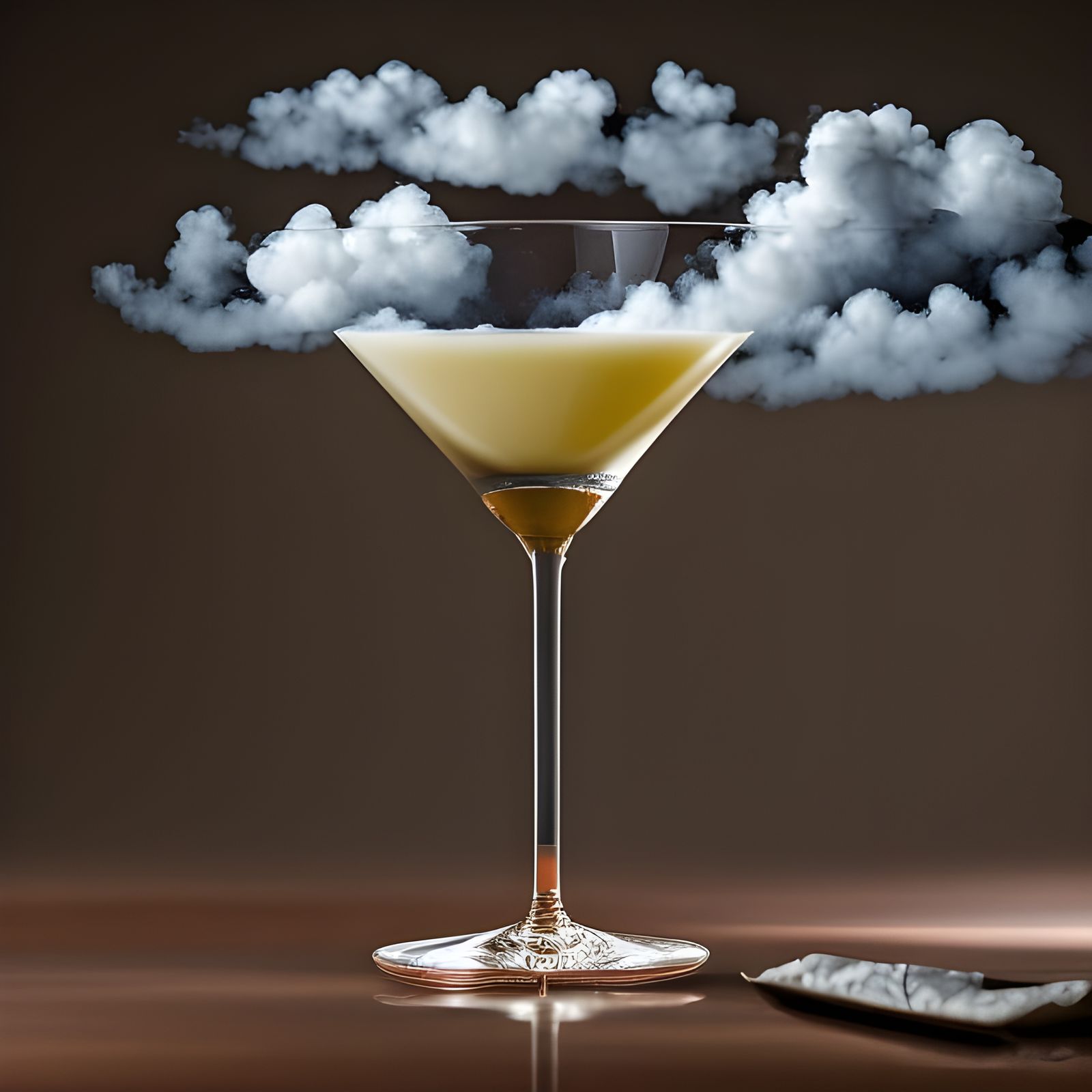 Chocolate Pudding with Luminous Clouds, Food Photography