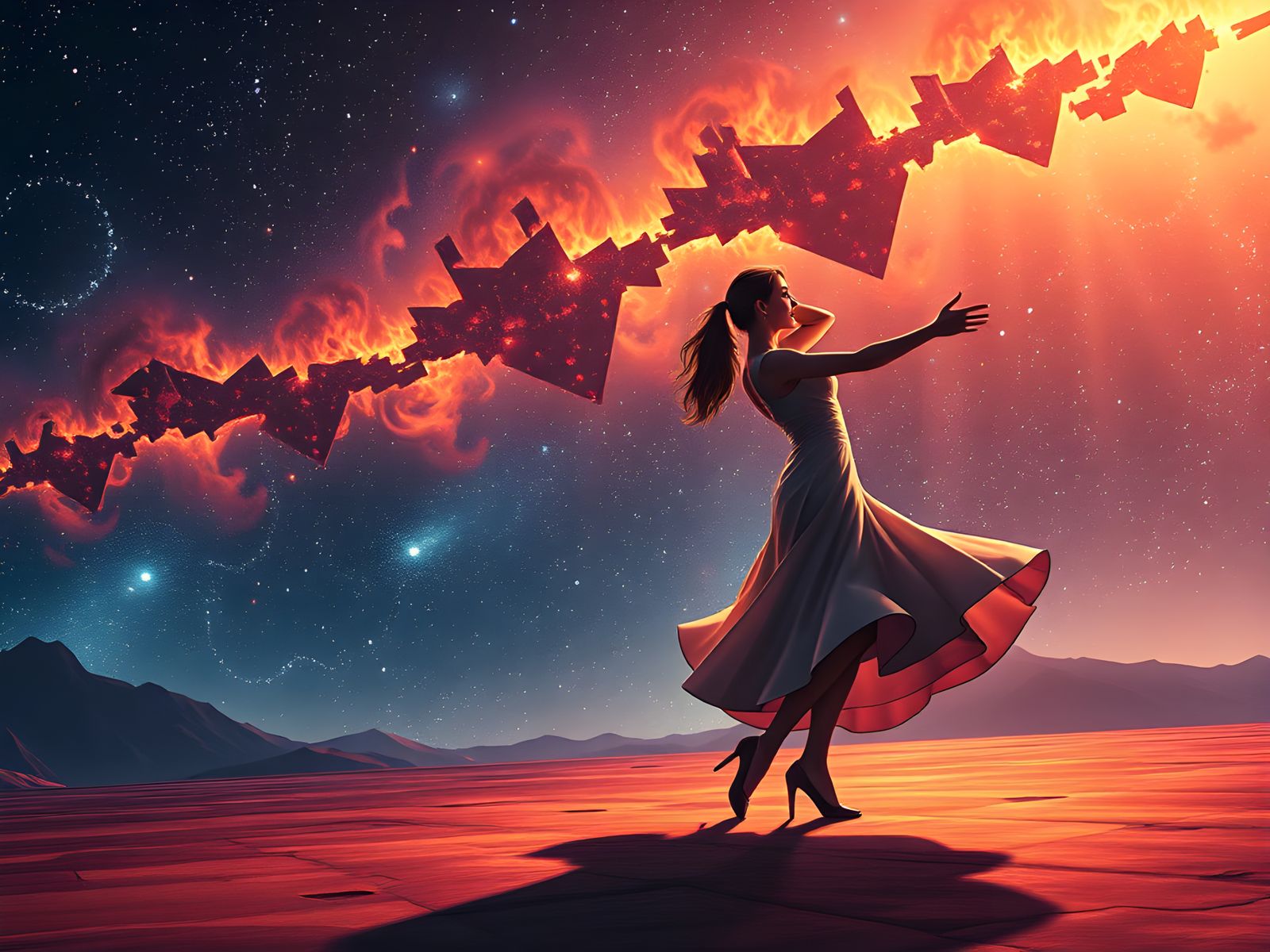 Ballroom Dance Amidst Cosmic Fire, Comic Art