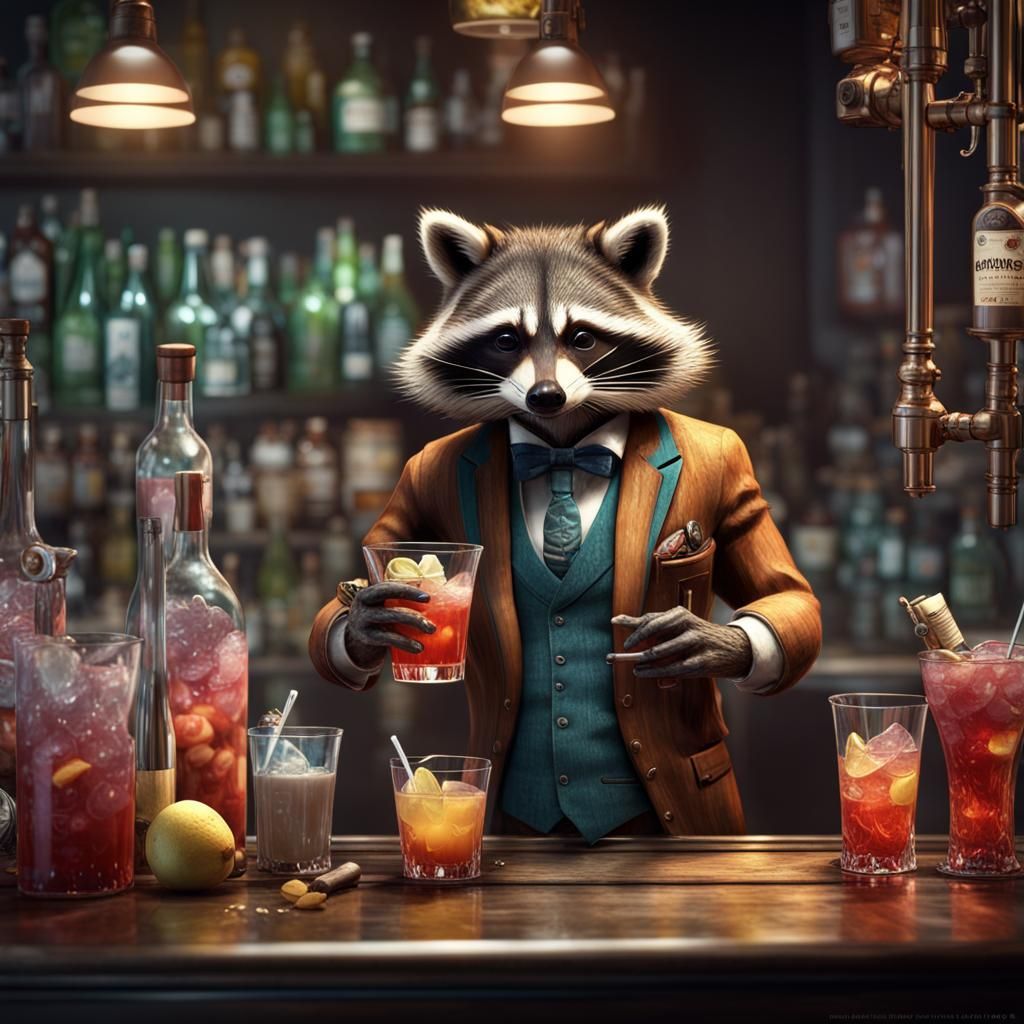 Raccoon bartender (B)