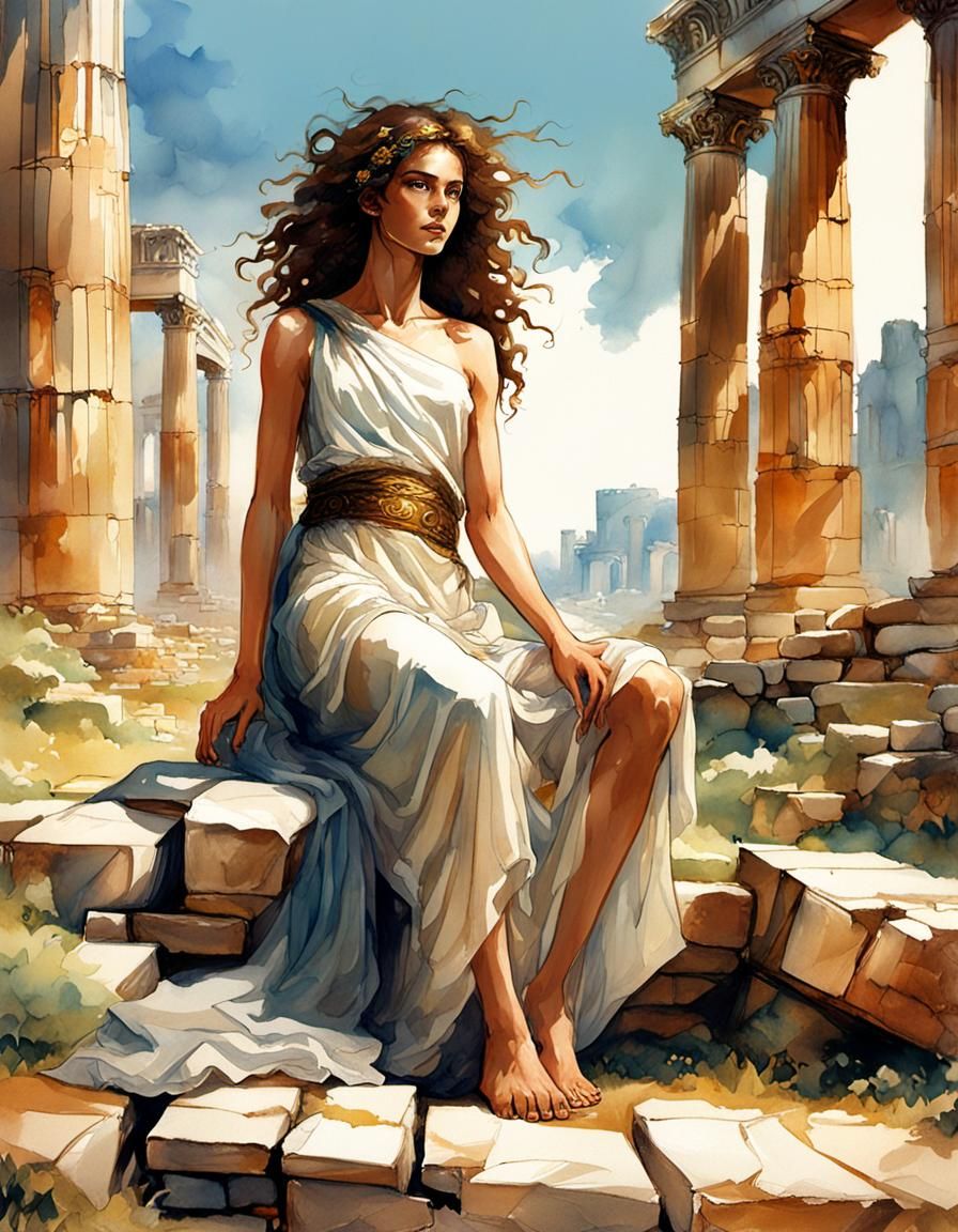 Greek Woman in Toga: DreamWorks Animation Style