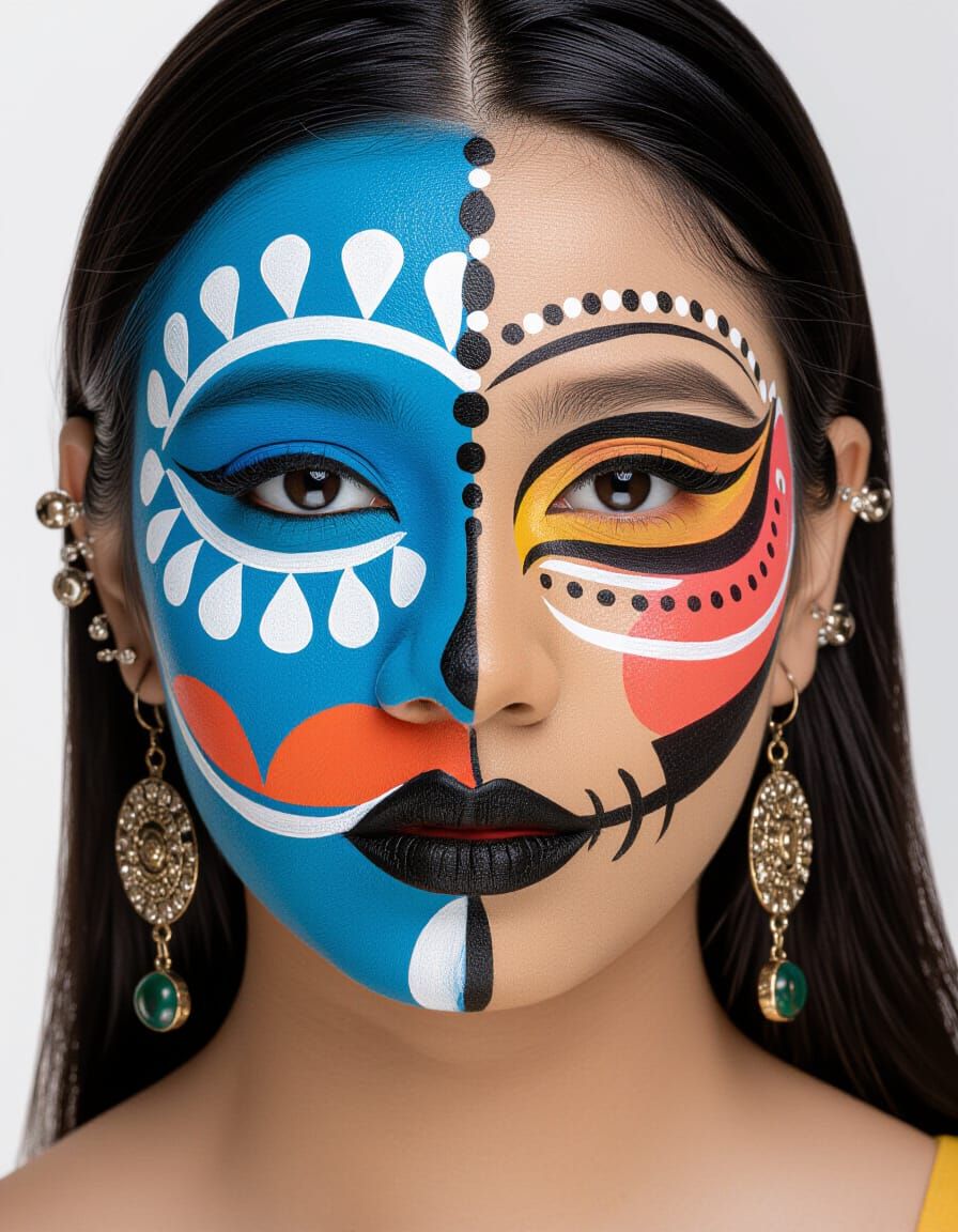 Intricate Face Paint Art: A Cultural Expression