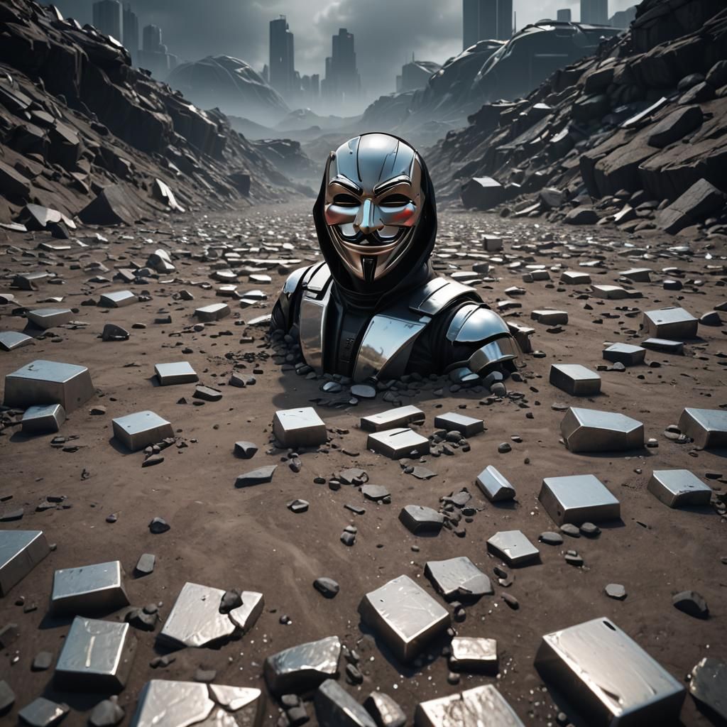 Scary Anonymous Ground Shot in Sci-Fi Style