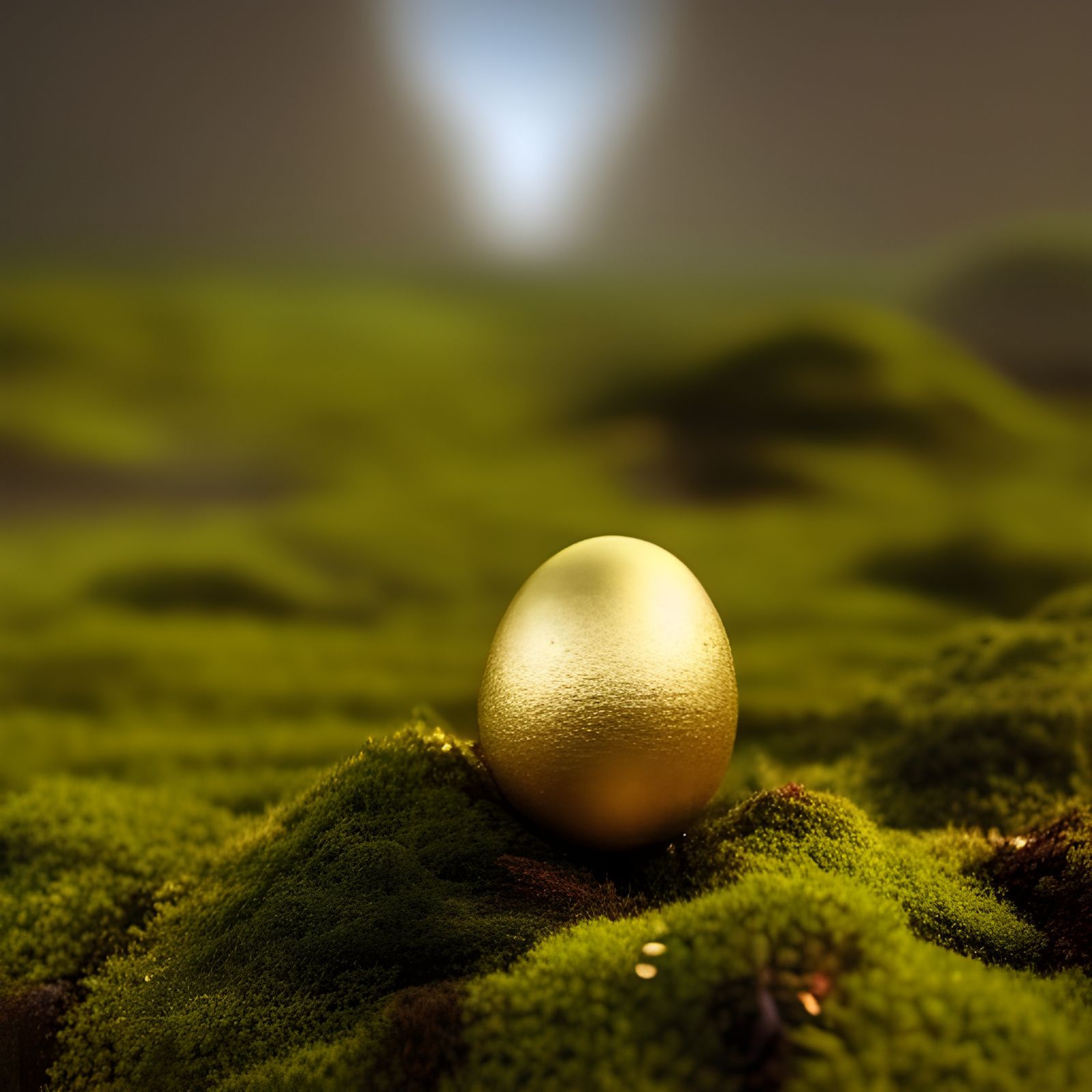 Golden Egg Hatching a Magical Moss City