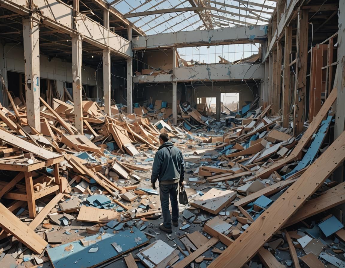 Ruined Home Depot in Dye-Transfer Style