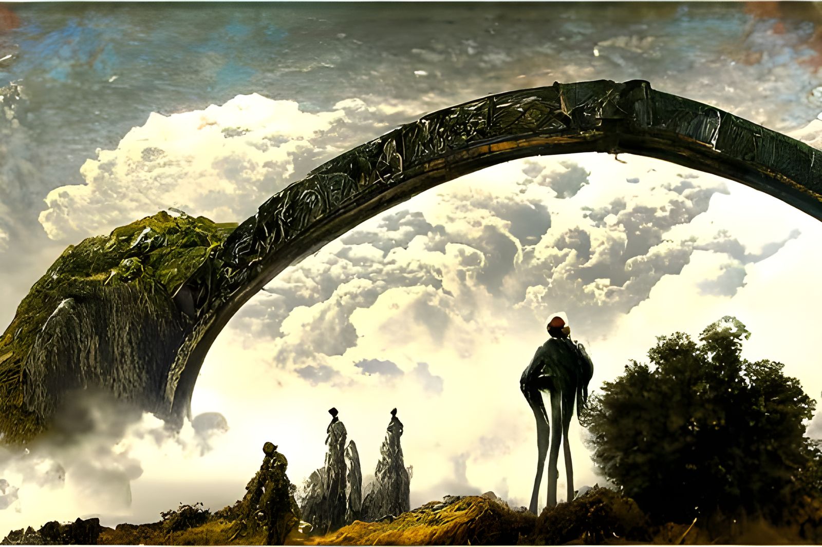Surreal World Walker on Metal Arch