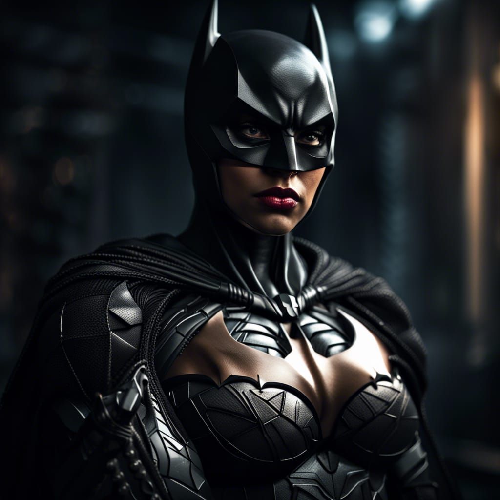 Hyperrealistic Female Batman with Intricate Details