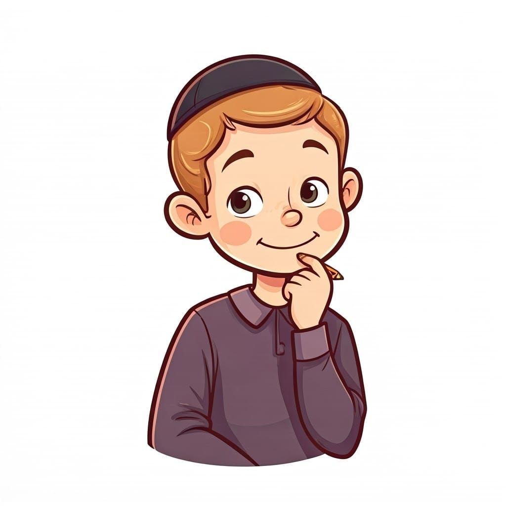 Charming Haredi Boy in Thoughtful Pose, Raleigh Style Drawin...