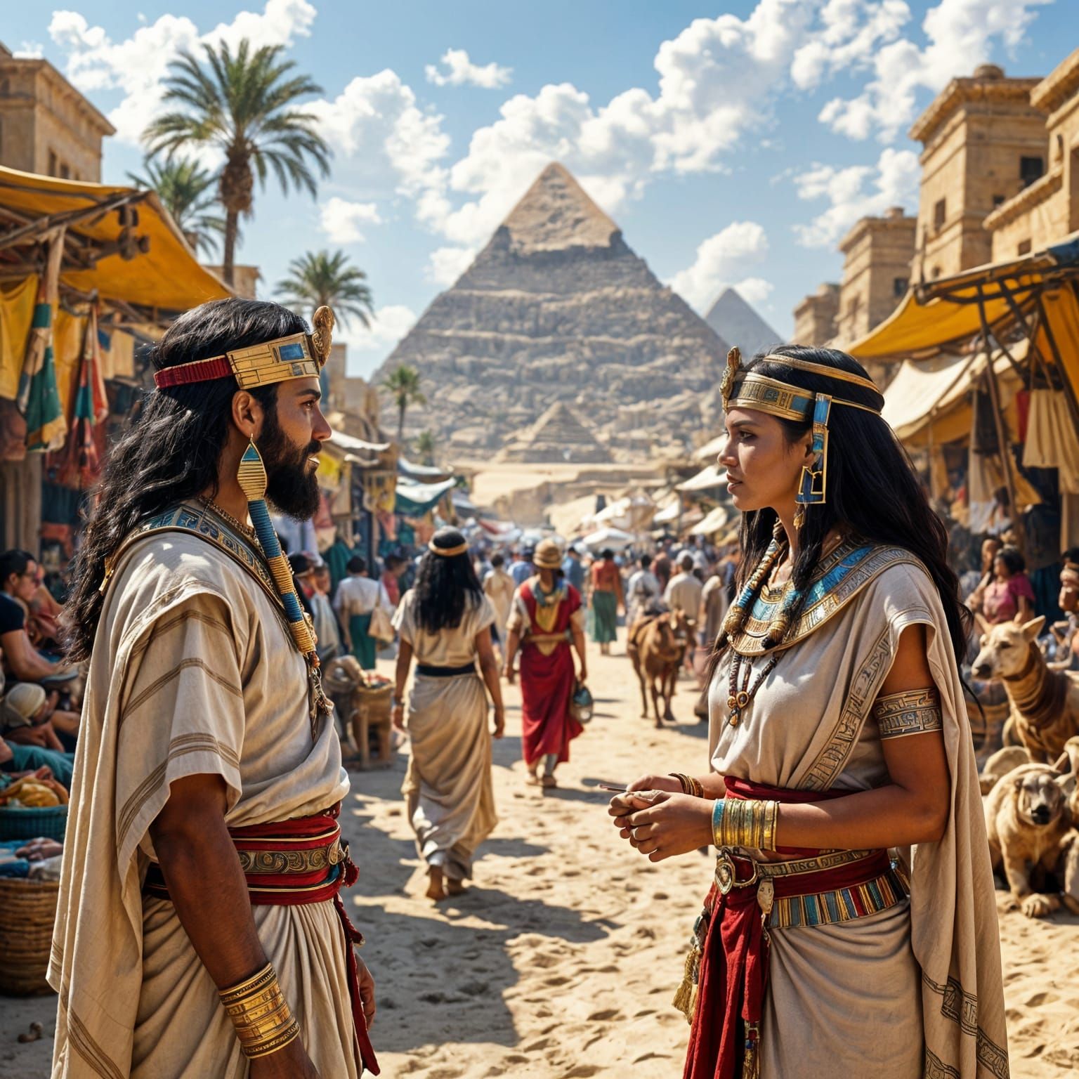 Pharaonic Era Daily Life: A Photorealistic Scene