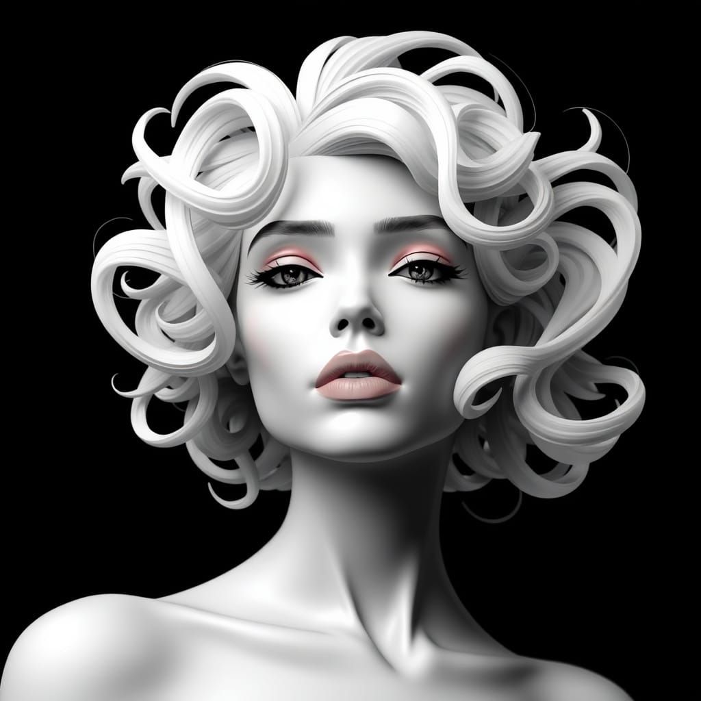 Abstract Woman's Portrait in Mandelbulb 3D