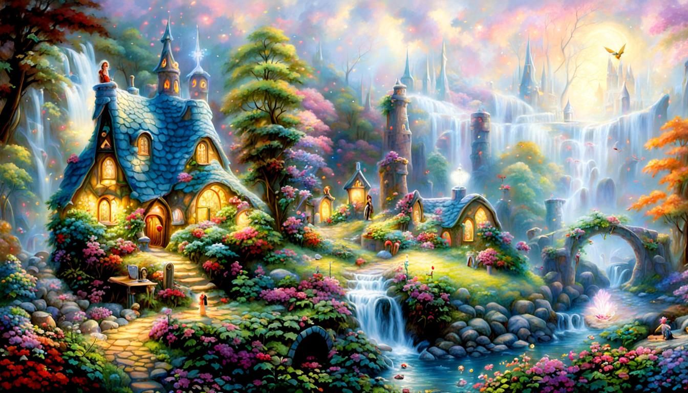 Ethereal Fairy Village in Fantasy Style