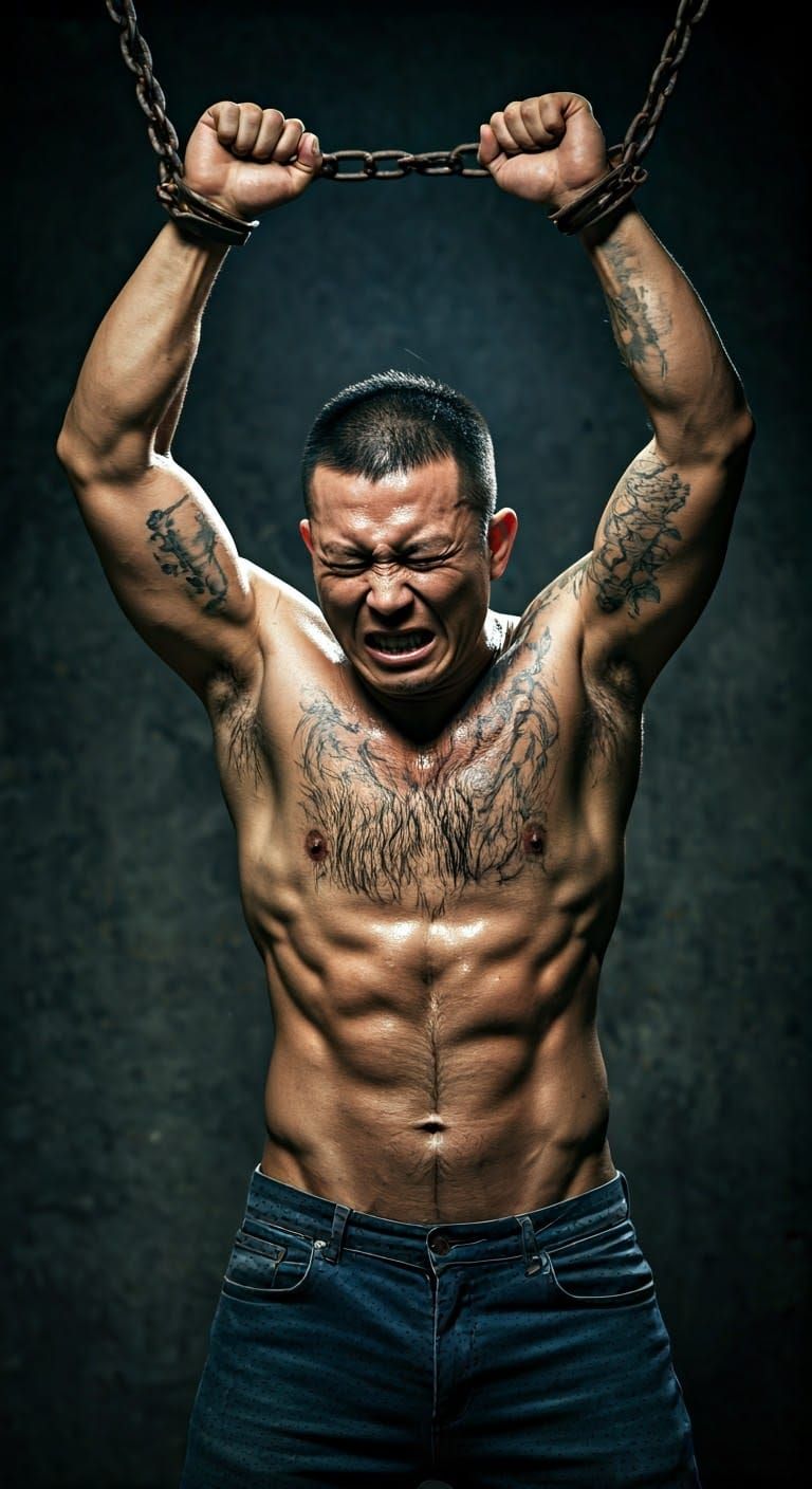 Bound and Scarred: A Dramatic Cinematic Portrait