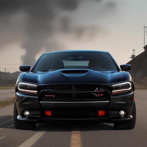 Sinister Dodge Charger, Dark Automotive Art