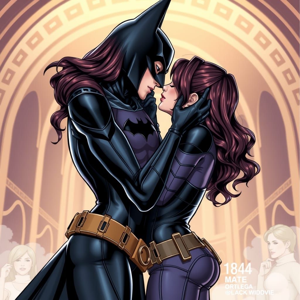 Superhero Kiss in the Hall of Justice