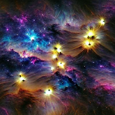 Distant Stars Twinkling in Deep Space