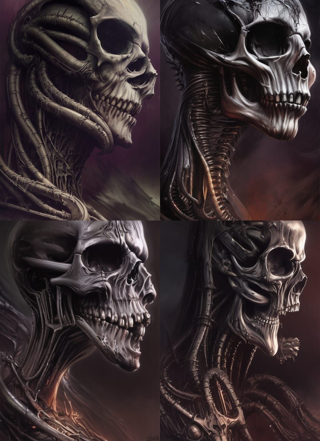 Dark Fantasy Skull Concept Art in Vivid Color